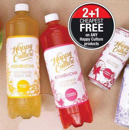 Happy Culture Kombucha - Live & Sparkling Probiotic Drink