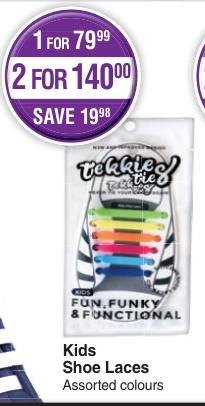 Kids Shoe Laces, Assorted colours