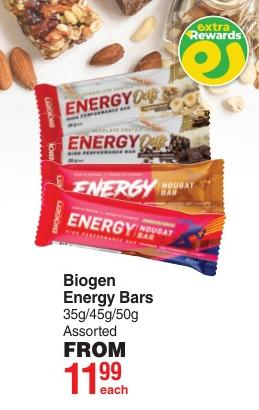 Biogen Energy Bars Assorted