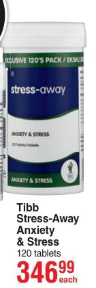 Tibb Stress Away Anxiety & Stress 120 Tablets