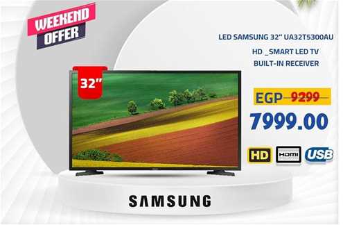 LED Samsung 32" UA32T5300AU, HD Smart LED TV with built-in receiver