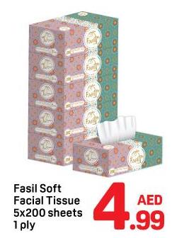 Fasil Soft Facial Tissue 5x200 sheets