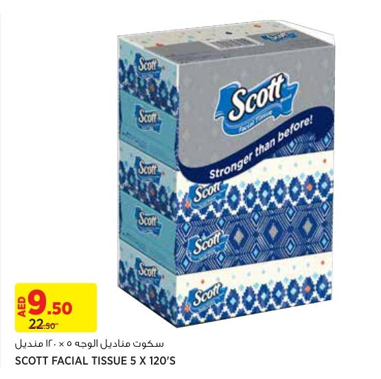 Scott Facial Tissue 5 x 120's