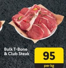 Bulk T-Bone & Club Steak Per kg