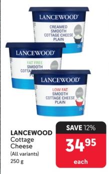 LANCEWOOD Cottage Cheese (All variants) 250g