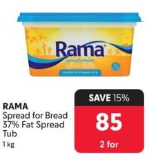 Rama Spread for Bread 37% Fat Spread Tub 1kg 