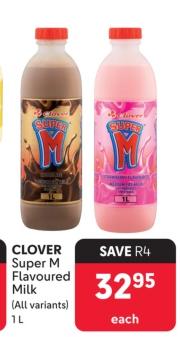 CLOVER Super M Flavoured Milk (All variants) 1L