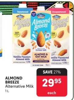 BLUE DAIMOND ALMOND BREEZE Alternative Milk 1L