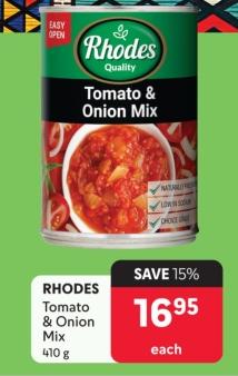 RHODES Tomato & Onion Mix 410g