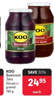 KOO Beetroot Jars (Sliced or grated) 780g