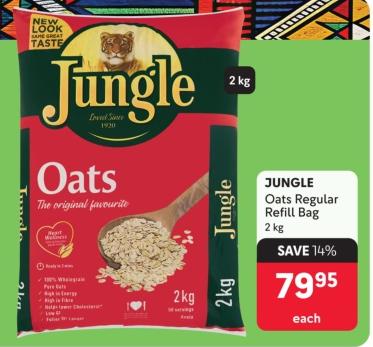 Jungle Oats Regular Refill Bag 2kg