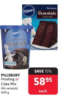 Pillsbury Frosting or Cake Mix (All variants) 400g