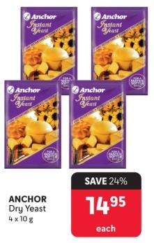 ANCHOR Dry Yeast 4x10g