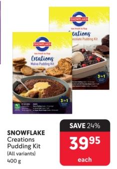 Snowflake Creations Pudding Kit (All variants) 400g