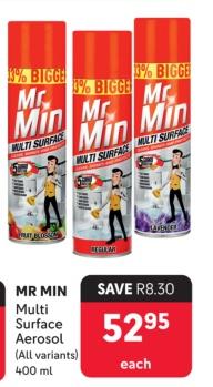 Mr Min Multi Surface Aerosol (All variants) 400ml