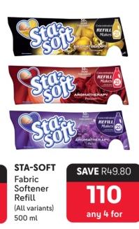 STA-SOFT Fabric Softener Refill (All variants) 500ml Any 4