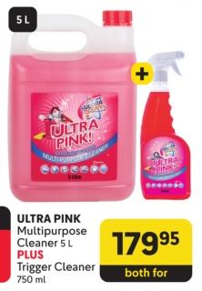 ULTRA PINK Multipurpose Cleaner 5 L PLUS Trigger Cleaner 750 ml