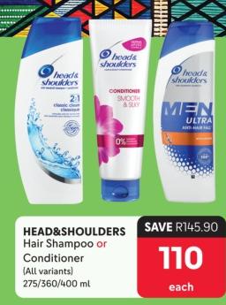 HEAD&SHOULDERS Hair Shampoo or Conditioner (ALL Variants) 27/ 360 / 400ml