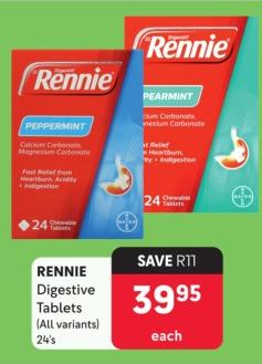 RENNIE Digestive Tablets (All variants) 24's