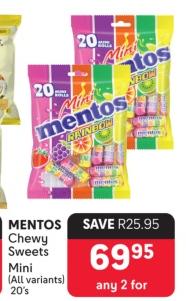 Mentos Chewy Sweets Mini (All variants) 20's Any 2