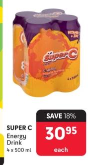 Super C Energy Drink 4x500ml