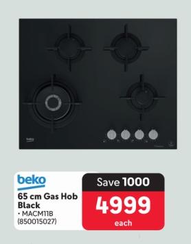 Beko 65 cm Gas Hob Black