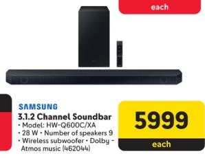 Samsung 3.1.2 Channel Soundbar with Wireless Subwoofer