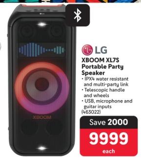 LG XBOOM XL7S Portable Party Speaker