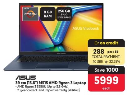 ASUS Vivobook 39 cm (15.6") M515 AMD Ryzen 3 Laptop