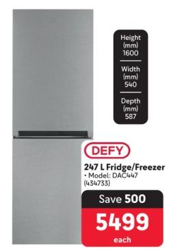 Defy 247 L Fridge/Freezer