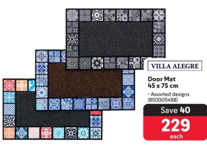 Villa Alegre Door Mat 45x75cm