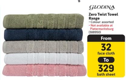 Glodina Zero Twist Towel Range