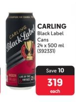 CARLING Black Label Cans 24x500ml