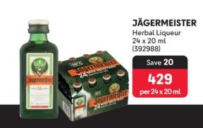 Jagermeister Herbal Liqueur 24 x 20 ml