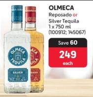 OLMECA Reposado or Silver Tequila 750ml