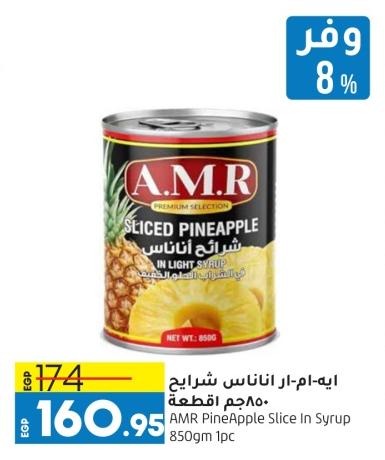 A.M.R Sliced Pineapple in Light Syrup 850gm 