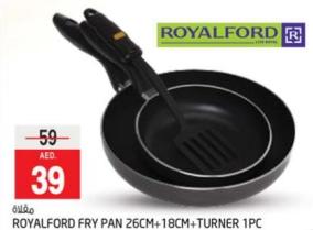 ROYALFORD FRY PAN 26CM+18CM+TURNER 1PC