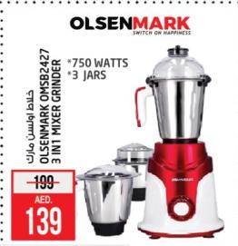 OLSENMARK OMSB2427 3 IN 1 MIXER GRINDER