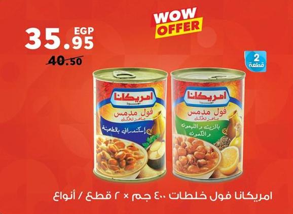 American Foul Medames, canned beans in two varieties 2X400 GM