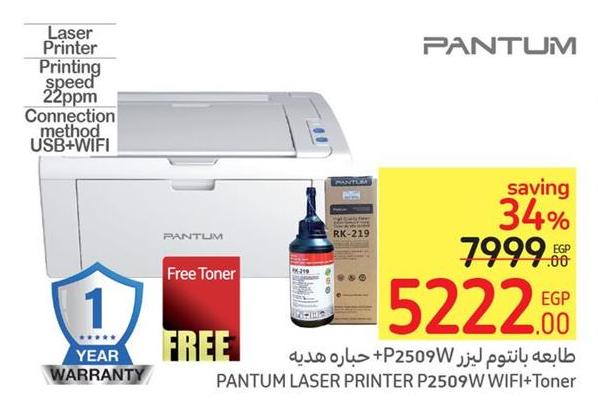 Pantum Laser Printer P2509W with free toner