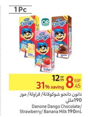 Danone Dango Chocolate/Strawberry/Banana Milk 190mL