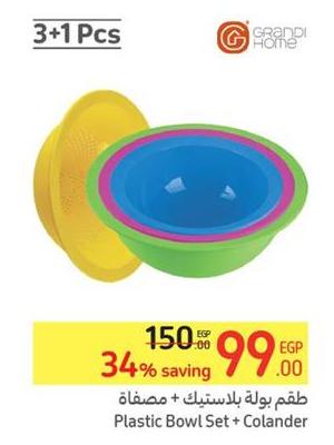 Plastic Bowl Set + Colander