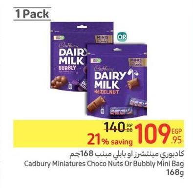 Cadbury Miniatures Choco Nuts Or Bubbly Mini Bag