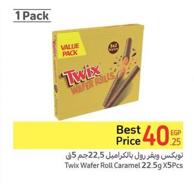 Twix Wafer Roll Caramel 22.5g X 5Pcs