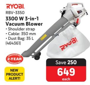 Ryobi 3300 W 3-in-1 Vacuum Blower