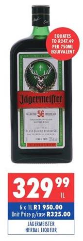 Jagermeister Herbal Liqueur 1Litre