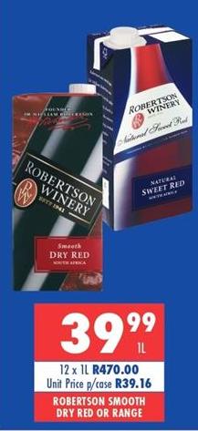 Robertson Smooth Dry Red 12x1L