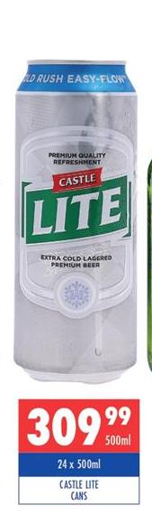 CASTLE LITE Cans 24x500ml