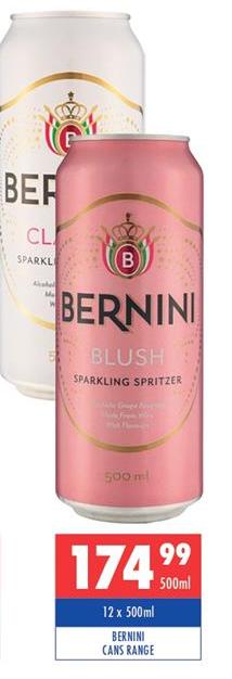 Bernini Cans Range 12x500ml