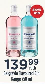 Belgravia Flavoured Gin Range 750ml